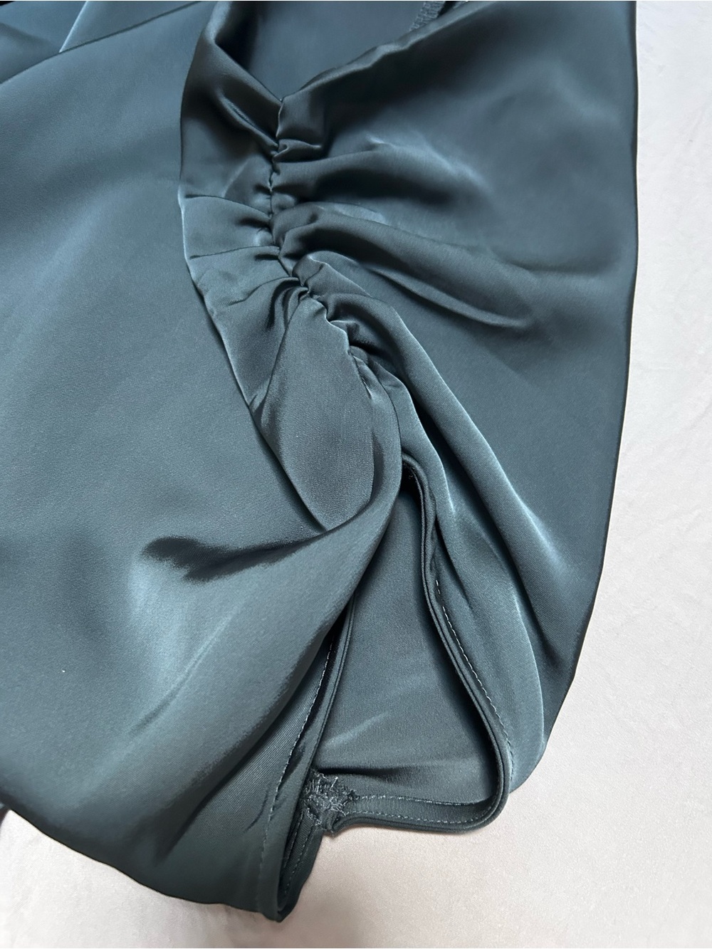 Storia Teal Blue Draped Ruched Maxi Dress - Picture 7 of 9